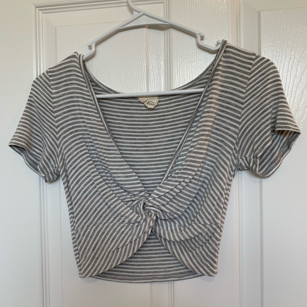 Twisted stripped tee